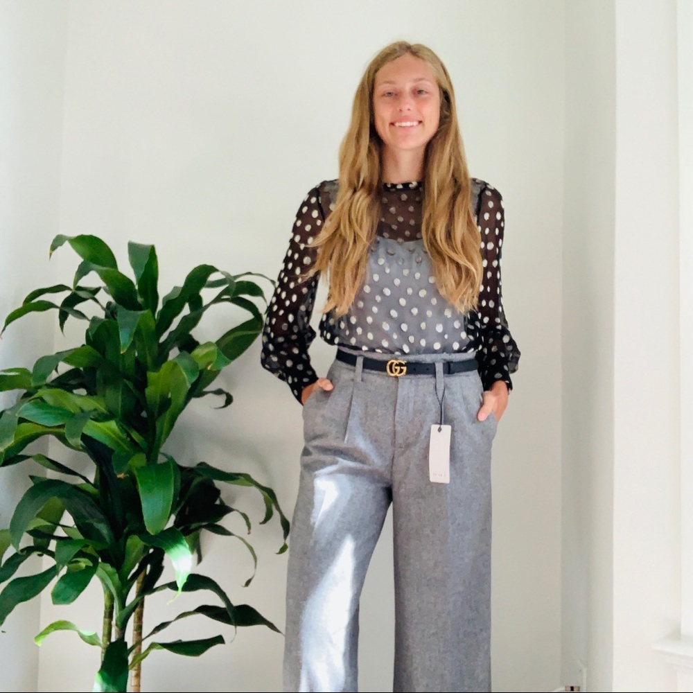 OUI wide-leg salt and pepper slacks